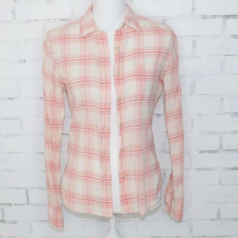 Denim and Supply Ralph Lauren Tomboy Pink Plaid Flannel Size Small